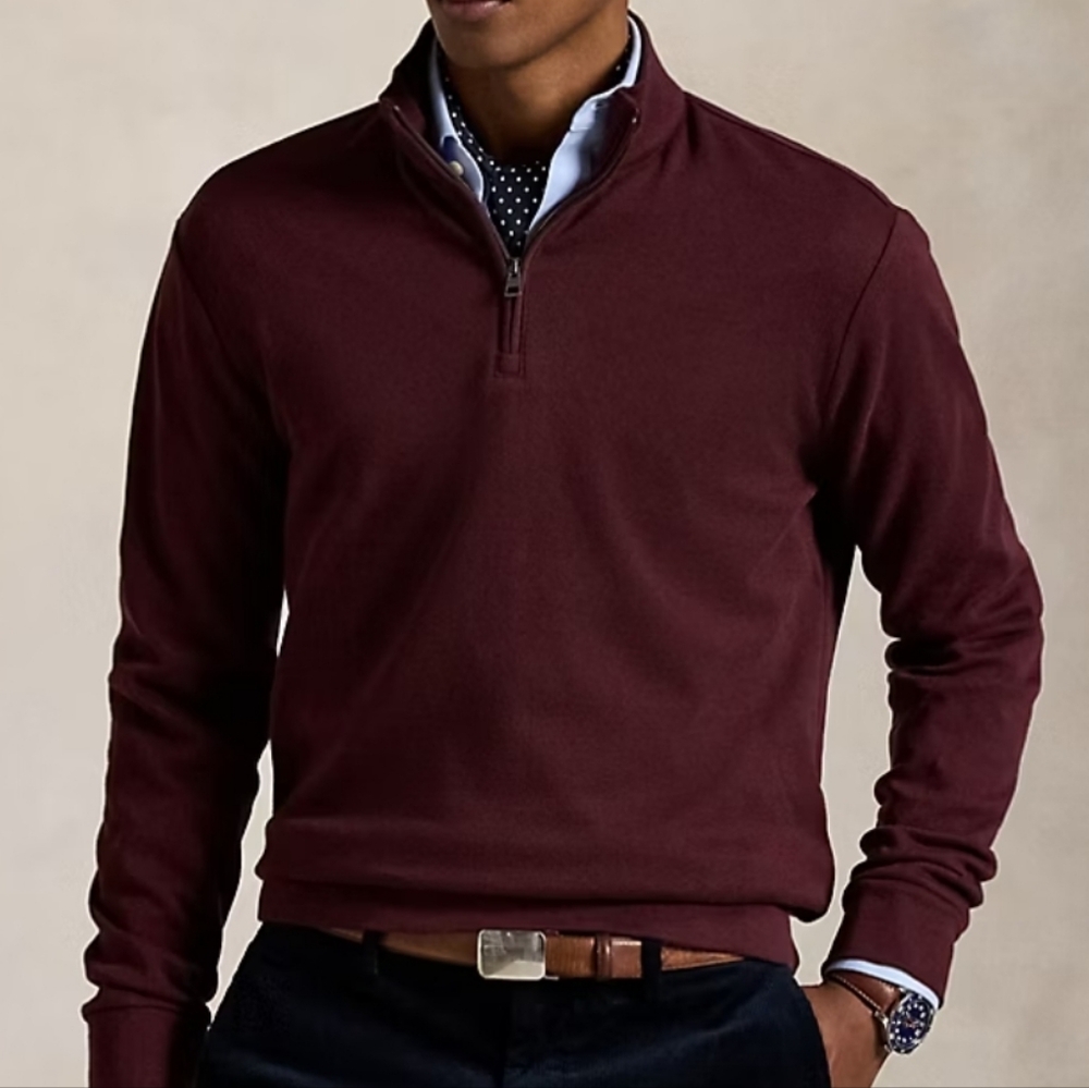 Polo Ralph Lauren Men's Half-Zip Sweater in Raspberry Size XL